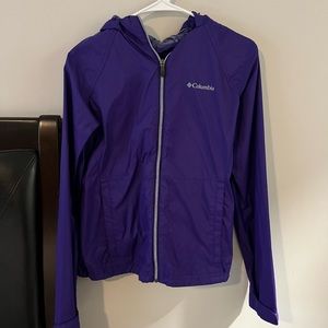 purple Columbia windbreaker